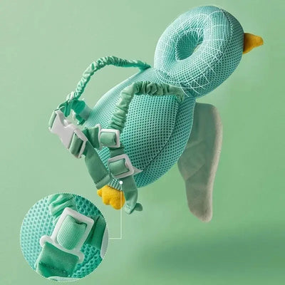 Travel Cushion for babies, designed to protect the head during falls, with secure adjustable straps for safety