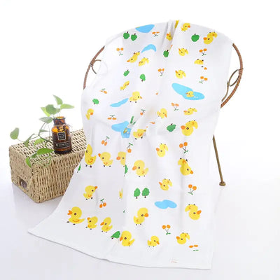 Double-layer Cartoon Print Baby Bath Towel
