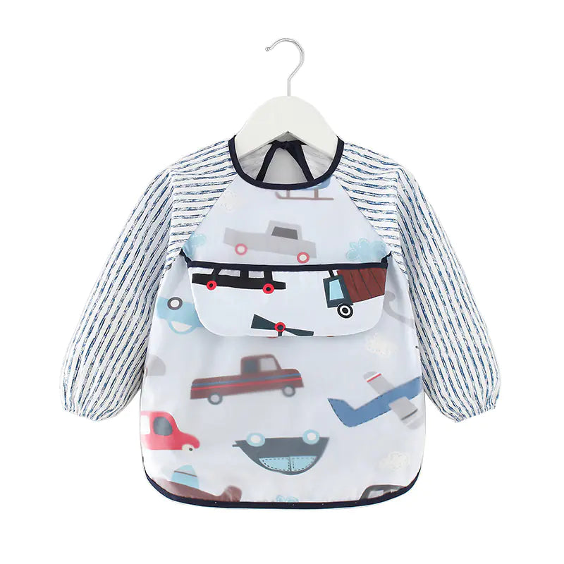 Waterproof Long Sleeve Kids Smock Apron for Eating