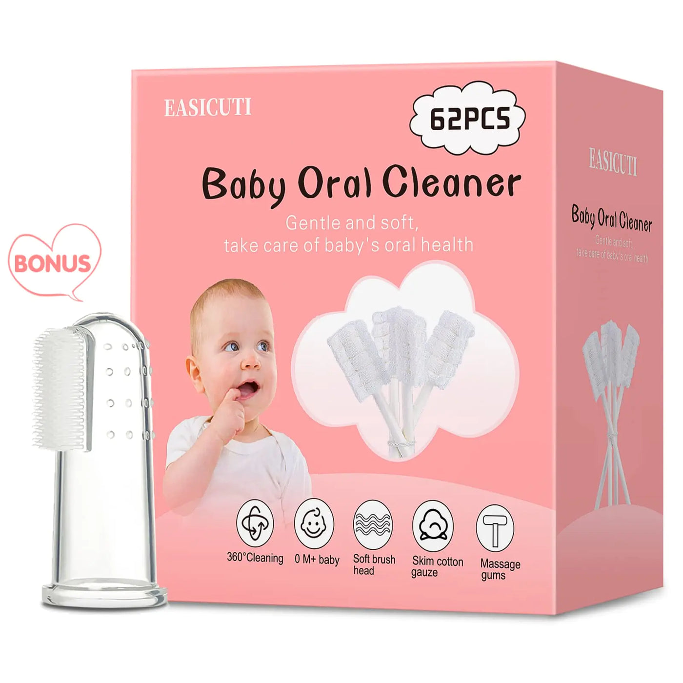 Infant Oral Hygiene Kit: 62PCS Tongue and Gum Cleaner